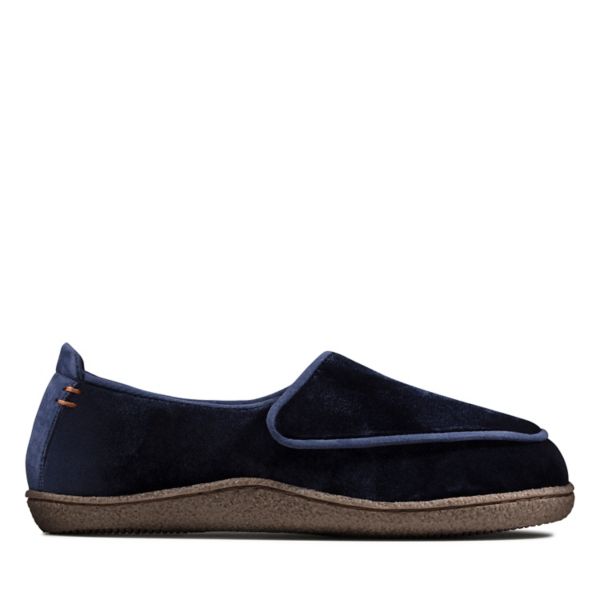 Clarks Womens Home Charm Slippers Navy | USA-8971235
